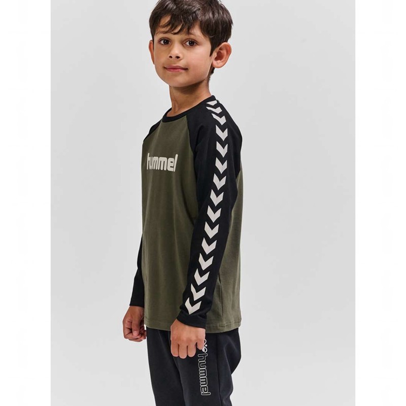 Hummel Boys L/S Dječje Majice Maslinasto Zelene | 253886-355