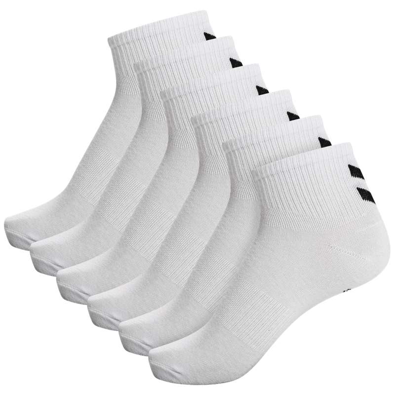 Hummel Chevron 6-pack Mid Cut Ženske Čarape Bijele | 376818-590