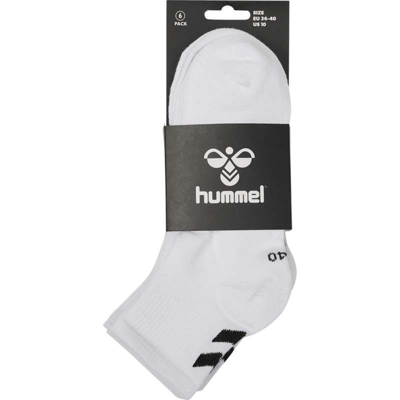 Hummel Chevron 6-pack Mid Cuts Muške Čarape Bijele | 635797-705