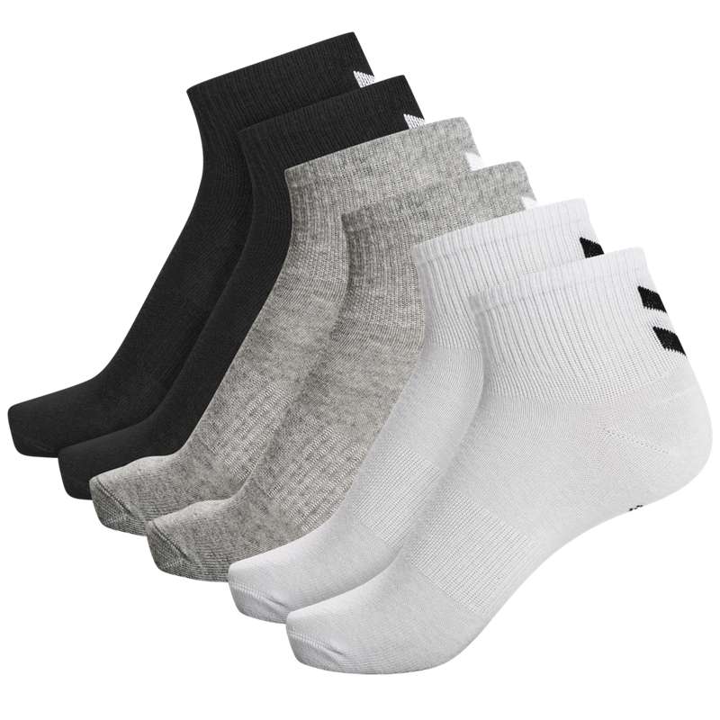 Hummel Chevron 6-pack Mid Cuts Muške Čarape Crne | 056597-231