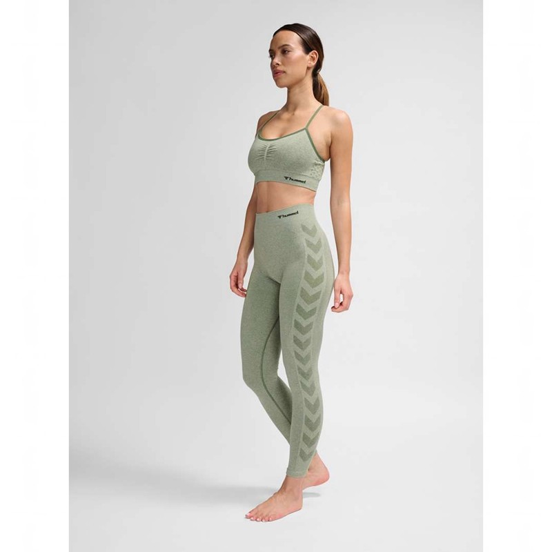 Hummel Ci Seamless Mid Waist Ženske Hulahopke Zelene | 283845-087