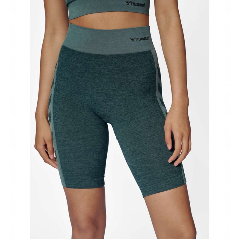 Hummel Clea Seamless Cycling Ženske Kratke Hlače Zelene | 950622-291
