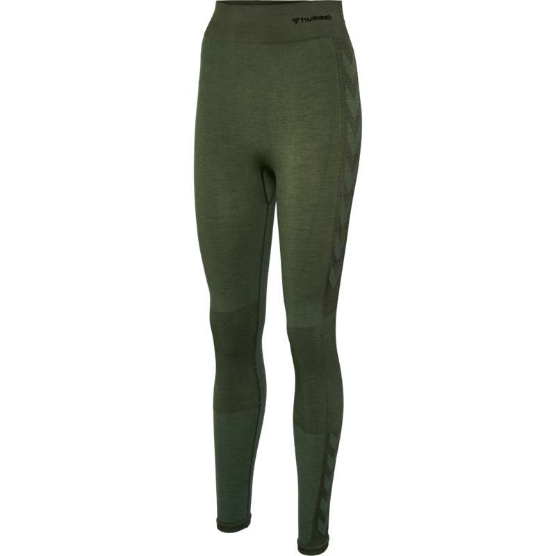 Hummel Clea Seamless Mid Waist Ženske Hlače Zelene | 667992-232