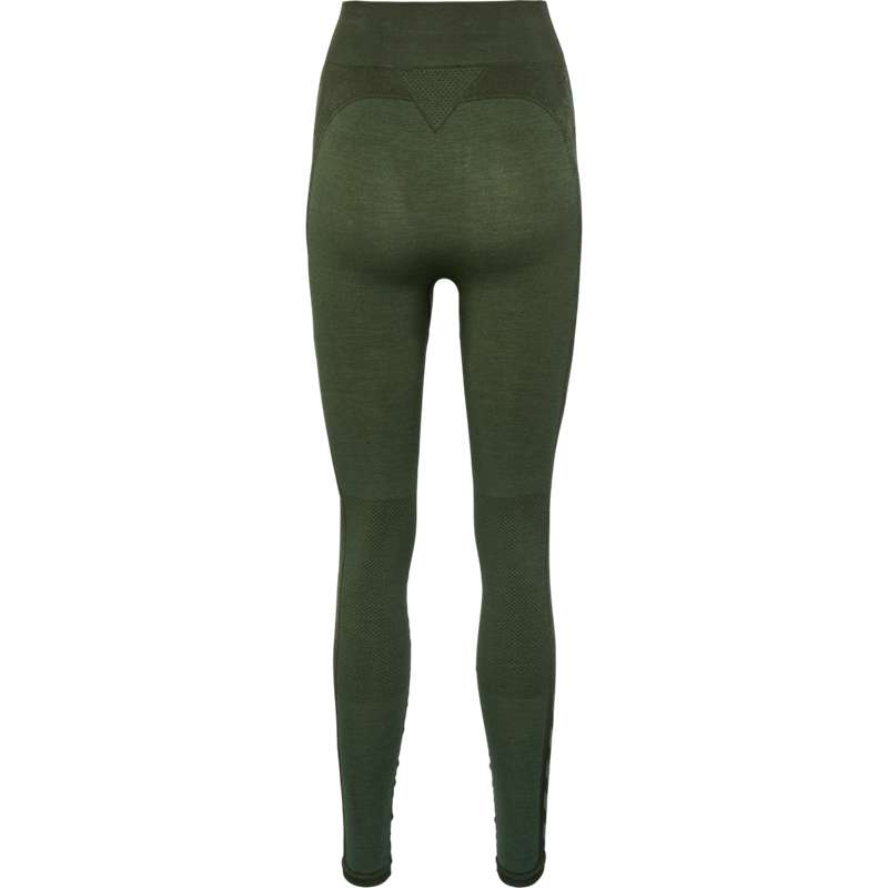 Hummel Clea Seamless Mid Waist Ženske Hlače Zelene | 667992-232