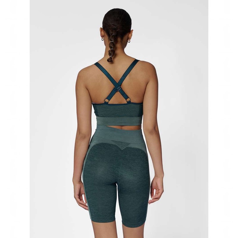 Hummel Clea Seamless Top Ženske Sportski Grudnjak Zelene | 985021-067