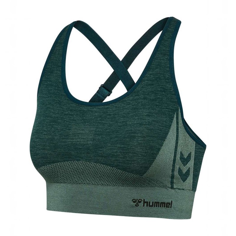 Hummel Clea Seamless Top Ženske Sportski Grudnjak Zelene | 985021-067