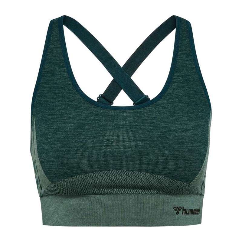 Hummel Clea Seamless Top Ženske Sportski Grudnjak Zelene | 985021-067