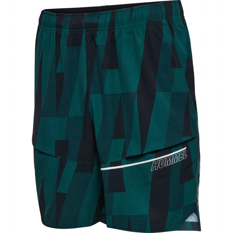 Hummel Court Aop Pocket Muške Kratke Hlače Zelene | 691717-888