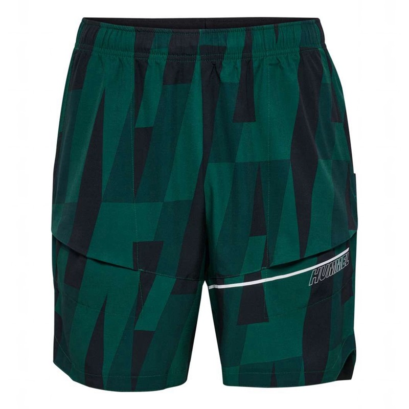 Hummel Court Aop Pocket Muške Kratke Hlače Zelene | 691717-888