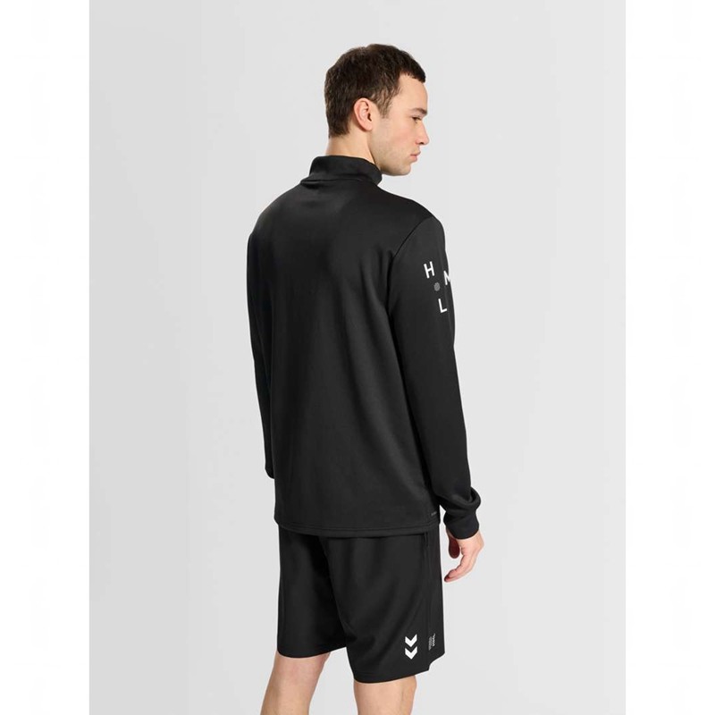 Hummel Court Half Zip L/S Muške Dukserice Crne | 756383-794