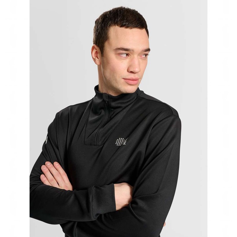 Hummel Court Half Zip L/S Muške Dukserice Crne | 756383-794