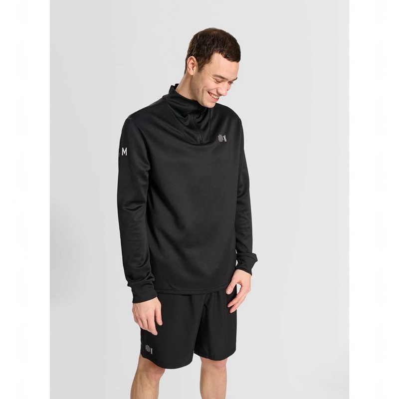 Hummel Court Half Zip L/S Muške Dukserice Crne | 756383-794