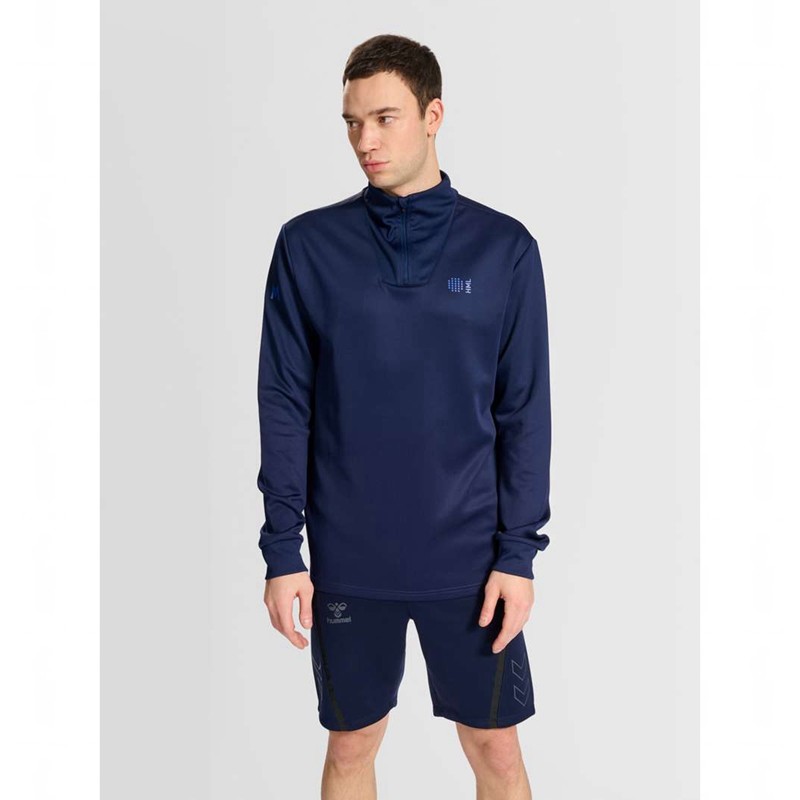 Hummel Court Half Zip L/S Muške Dukserice Tamnoplave | 468047-514