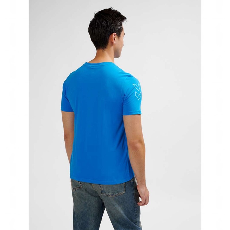 Hummel Elemental Chevron Cotton Muške Majice Plave | 843316-365