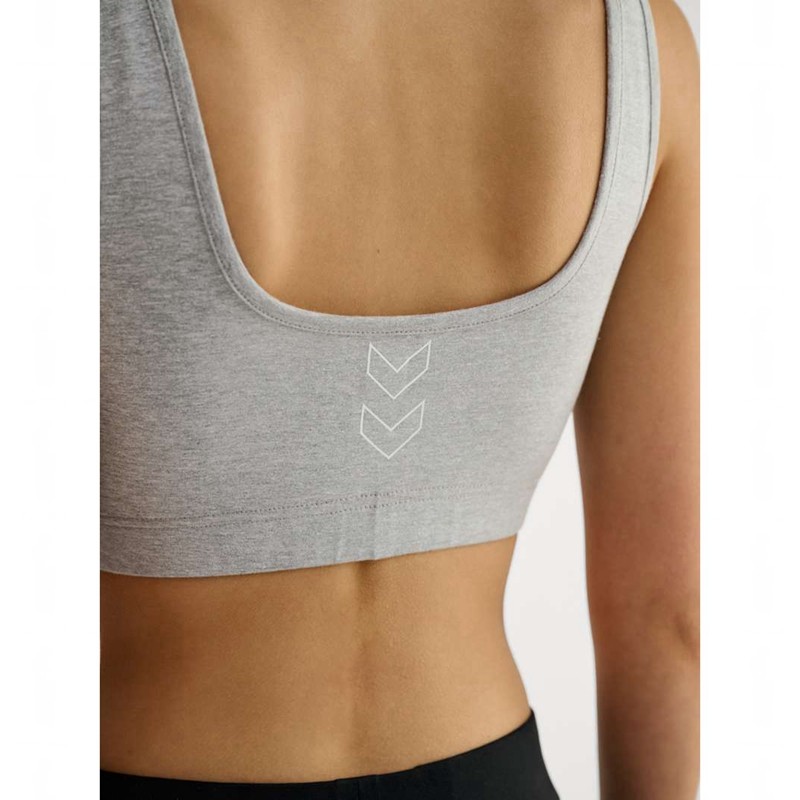 Hummel Elemental Cotton Top Ženske Sportski Grudnjak Sive | 839644-512