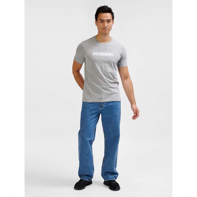 Hummel Elemental Logo Cotton Muške Majice Sive | 902248-014
