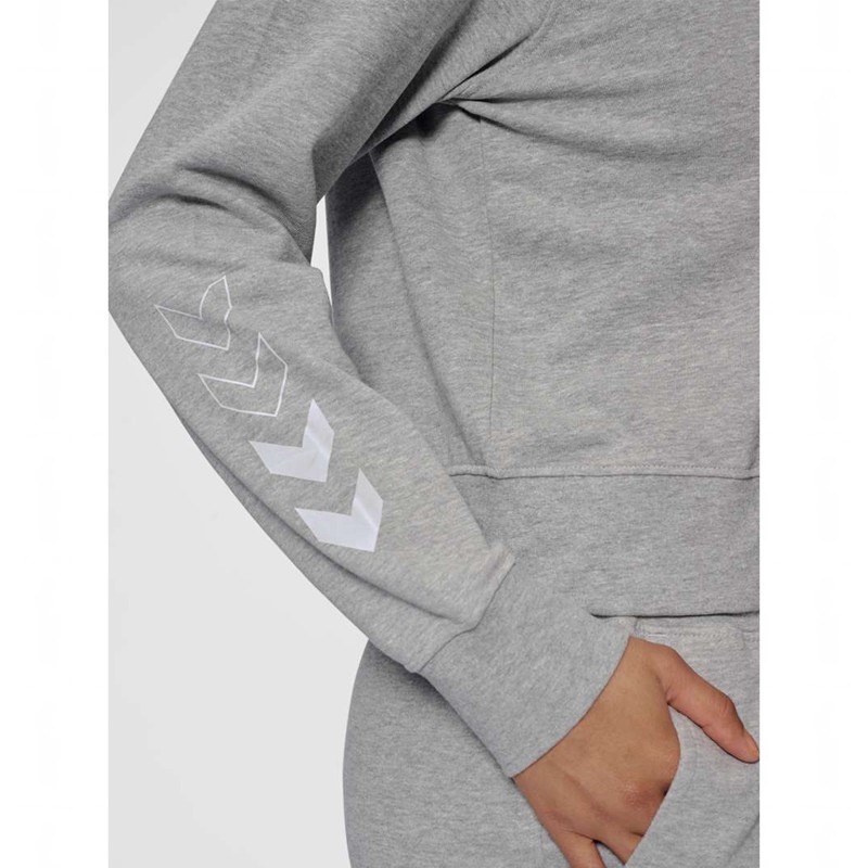 Hummel Elemental Short Ženske Majica s Kapuljačom Sive | 235203-983