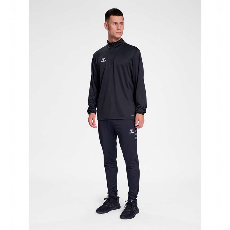 Hummel Essential Half-zip Muške Dukserice Crne | 107745-460