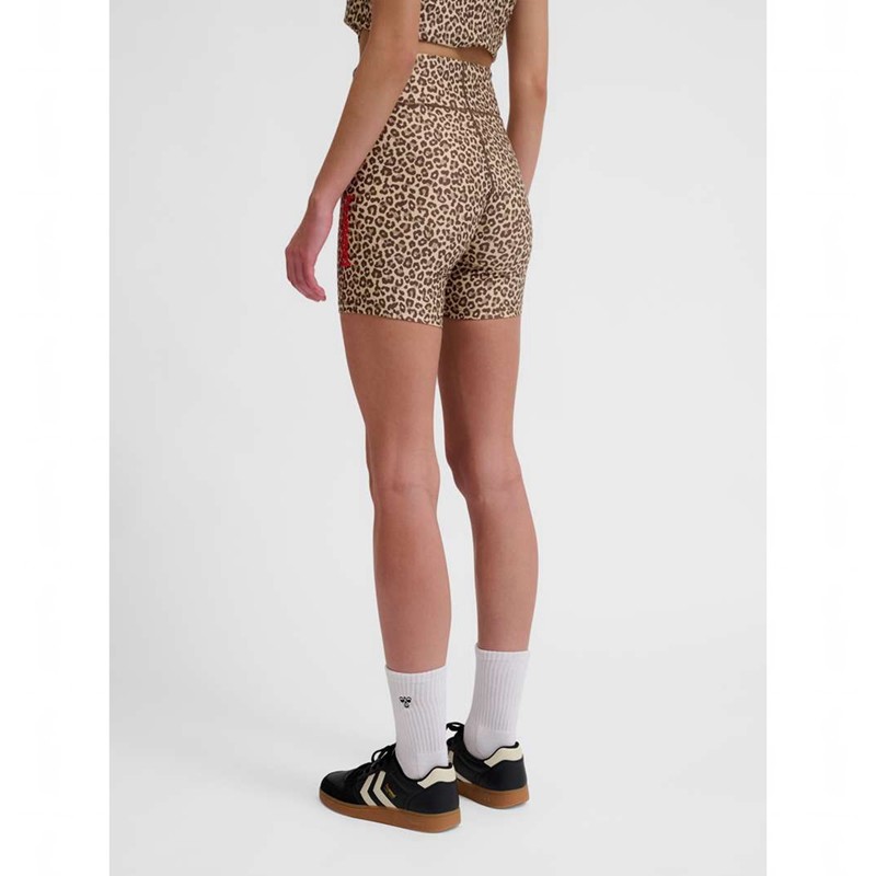 Hummel Fast Mid Waist Tight Ženske Kratke Hlače Leopard | 926689-201