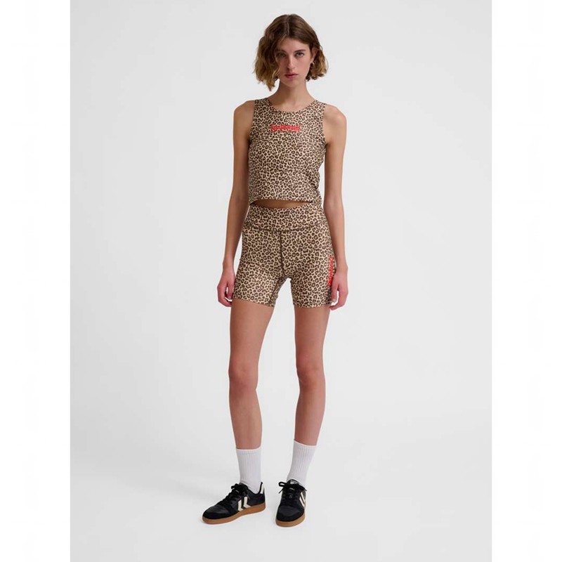 Hummel Fast Mid Waist Tight Ženske Kratke Hlače Leopard | 926689-201