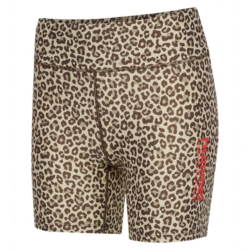 Hummel Fast Mid Waist Tight Ženske Kratke Hlače Leopard | 926689-201
