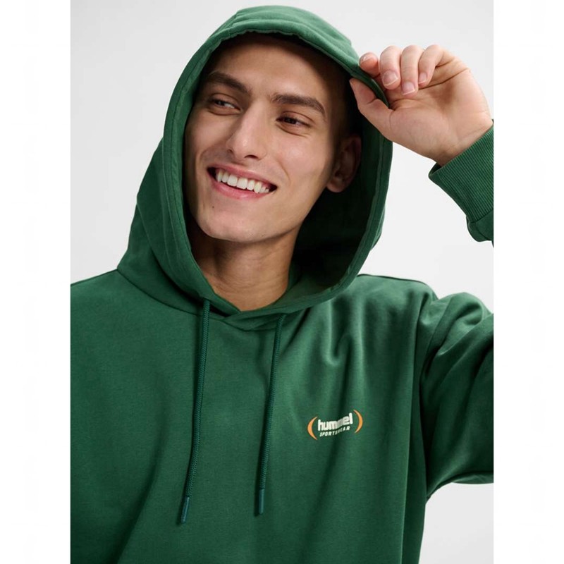 Hummel Felix Loose Muške Majica s Kapuljačom Zelene | 528454-347