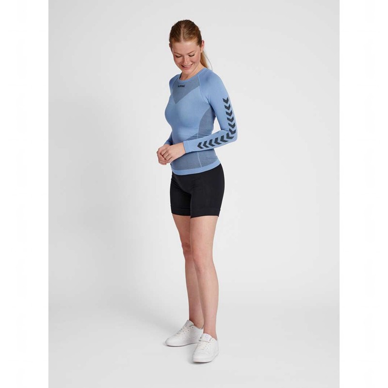 Hummel First Seamless L/S W Ženske Temeljni Sloj Plave | 312608-018