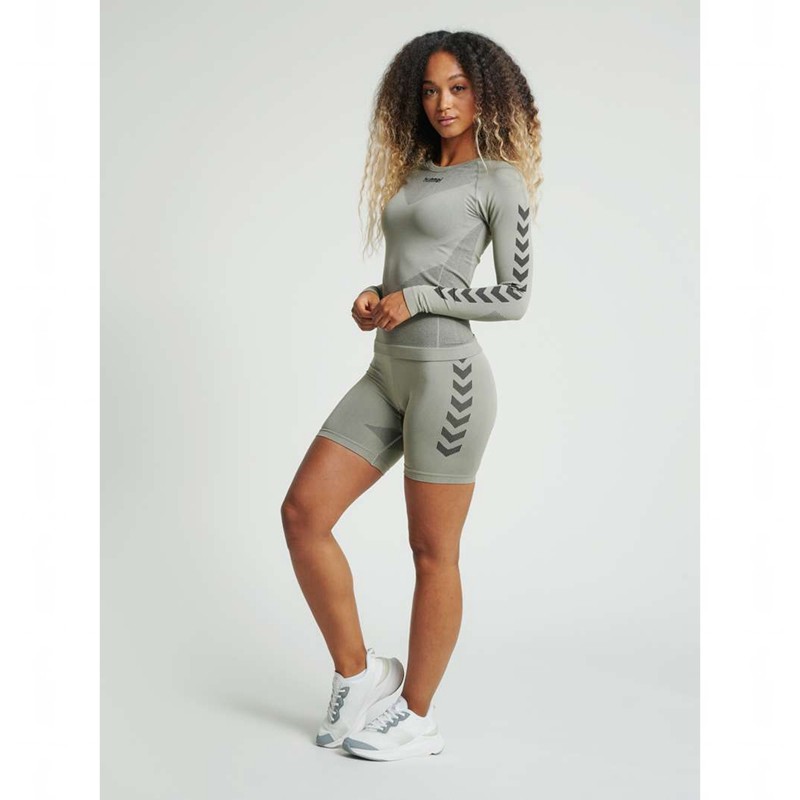 Hummel First Seamless Tr Sht Tigh W Ženske Majica s Kapuljačom Sive | 514451-865