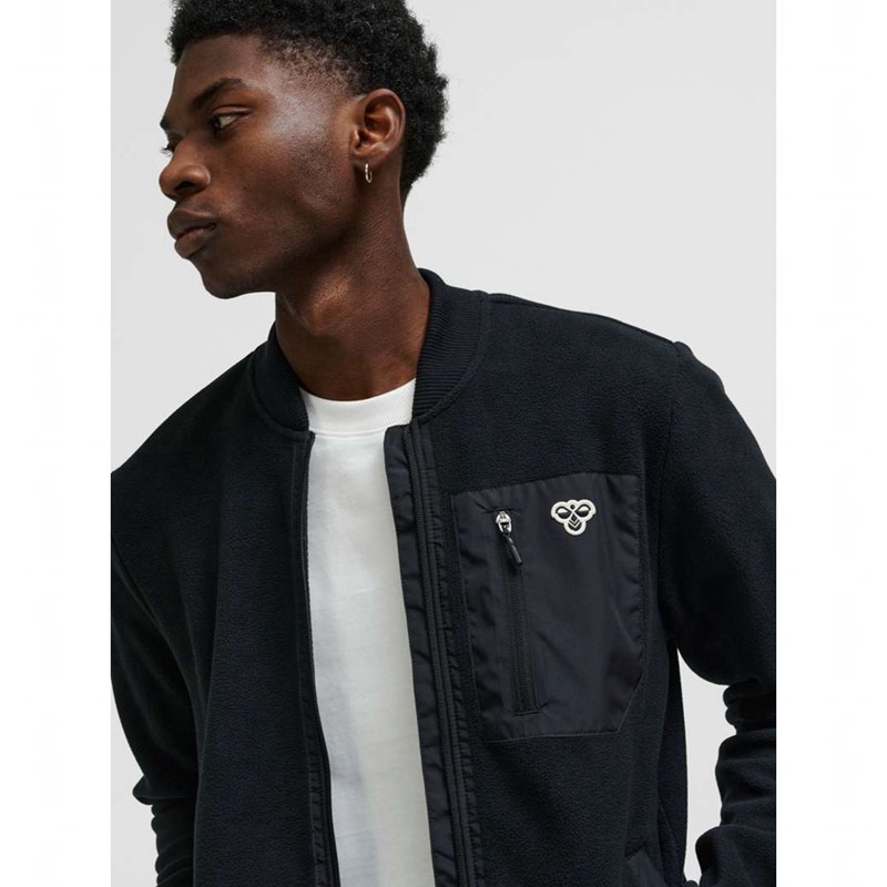Hummel Fleece Zip Bee Muške Majice Crne | 707399-486