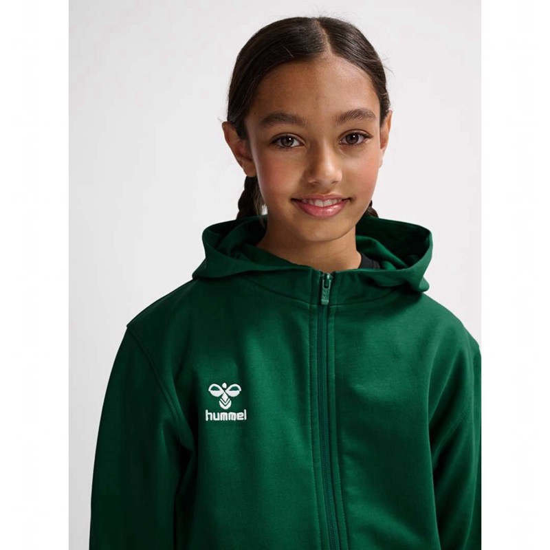 Hummel Go 2.0 Zip Dječje Majica s Kapuljačom Zelene | 084350-293