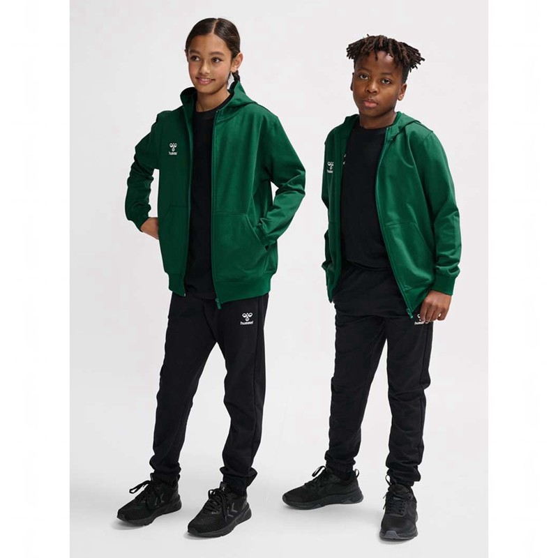 Hummel Go 2.0 Zip Dječje Majica s Kapuljačom Zelene | 084350-293