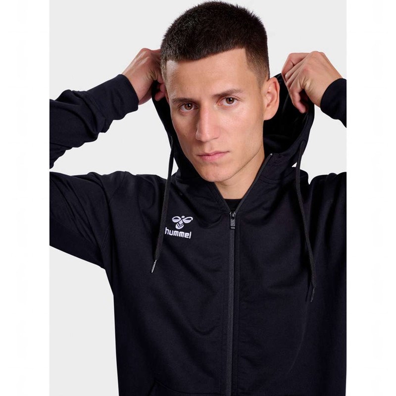 Hummel Go 2.0 Zip Muške Majica s Kapuljačom Crne | 045483-206