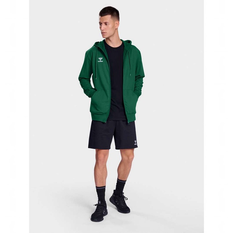 Hummel Go 2.0 Zip Muške Majica s Kapuljačom Zelene | 625275-882