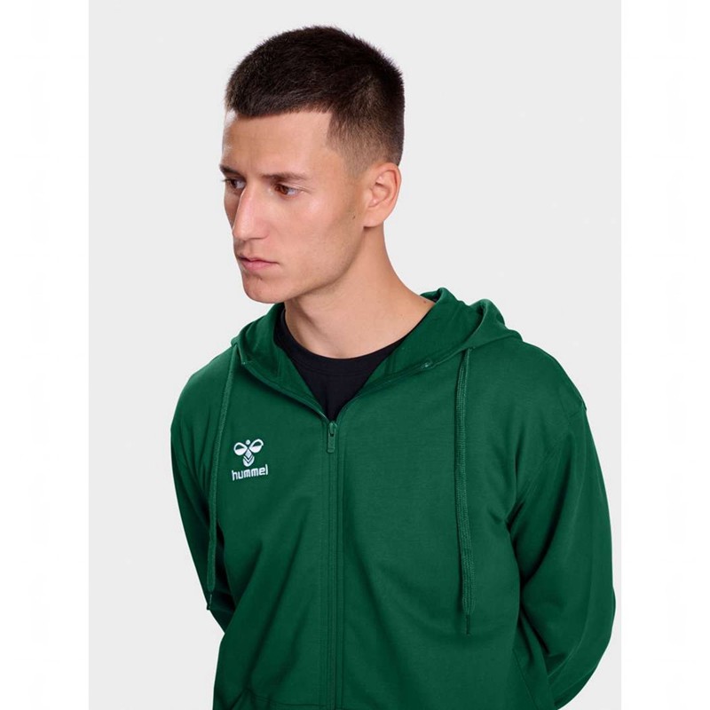 Hummel Go 2.0 Zip Muške Majica s Kapuljačom Zelene | 625275-882
