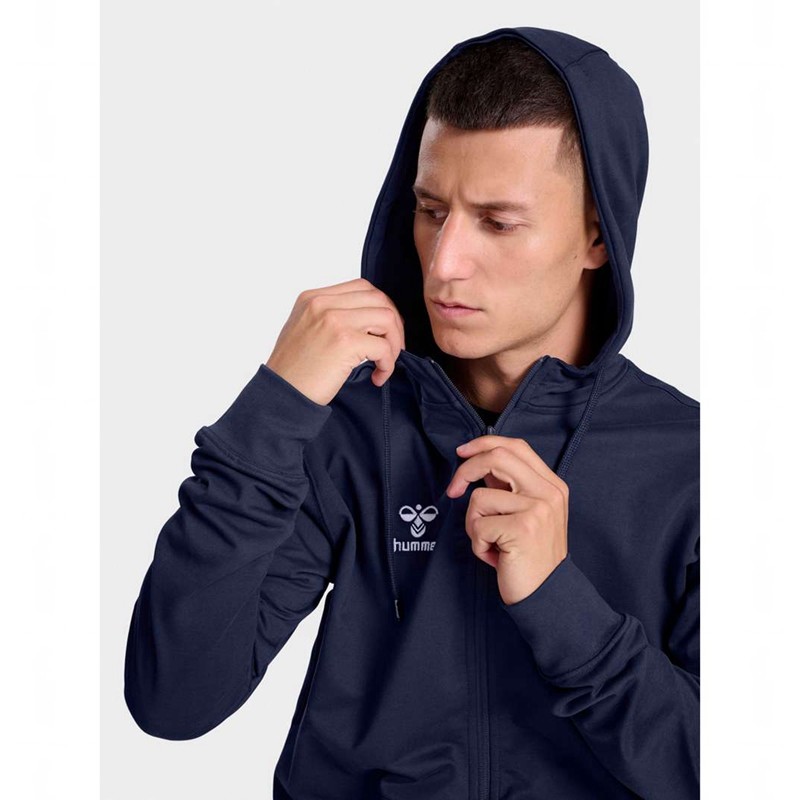 Hummel Go 2.0 Zip Muške Majica s Kapuljačom Tamnoplave | 551801-092
