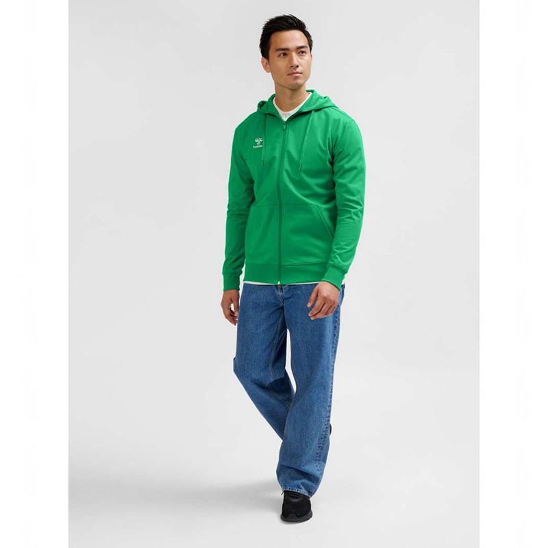 Hummel Go 2.0 Zip Muške Majica s Kapuljačom Zelene | 096384-135