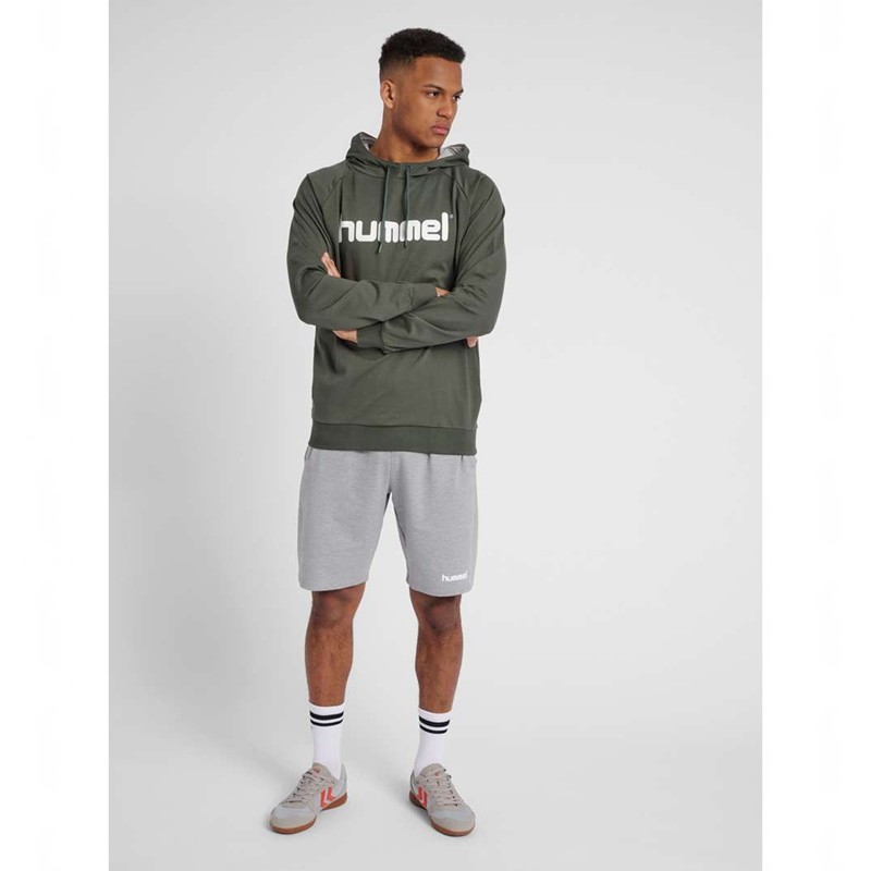 Hummel Go Cotton Logo Muške Majica s Kapuljačom Maslinasto Zelene | 501808-991