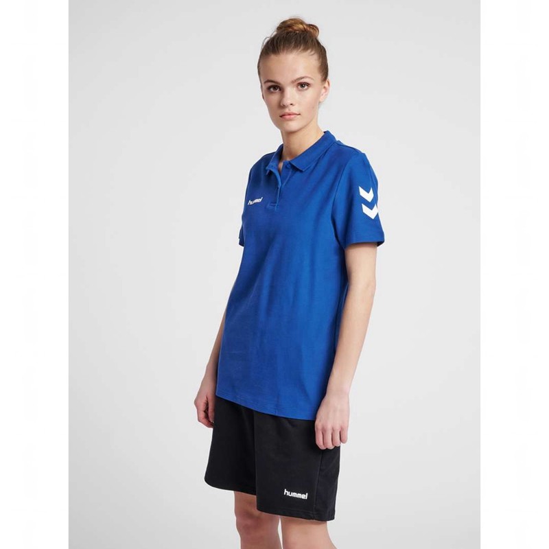 Hummel Go Cotton Polo Ženske Majice Plave | 954744-326