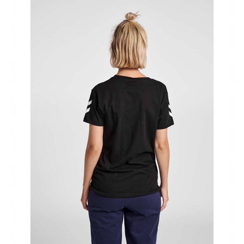 Hummel Go Cotton S/S Ženske Majica s Kapuljačom Crne | 063359-885