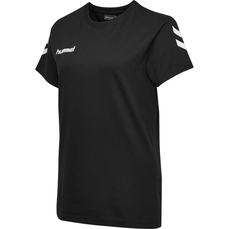 Hummel Go Cotton S/S Ženske Majica s Kapuljačom Crne | 063359-885