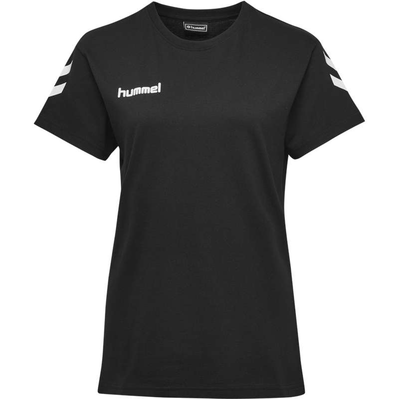 Hummel Go Cotton S/S Ženske Majica s Kapuljačom Crne | 063359-885