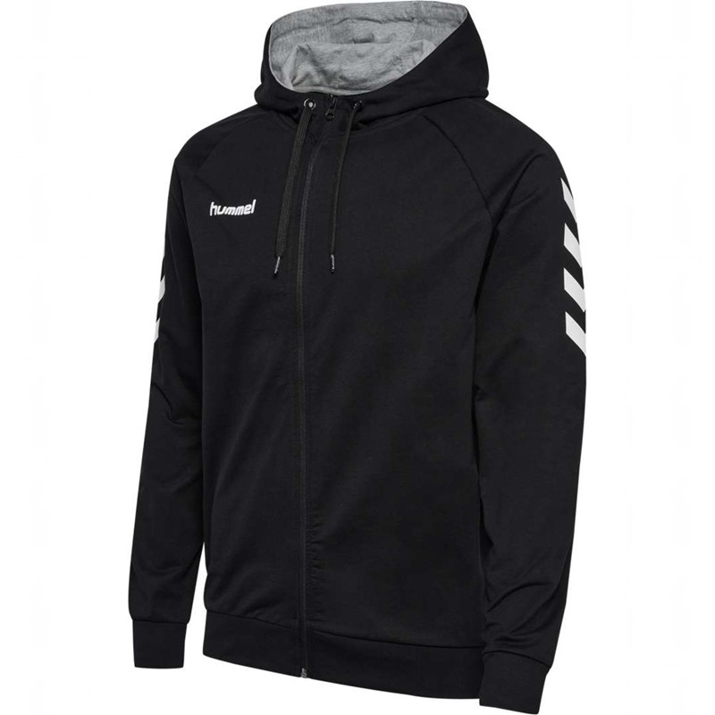 Hummel Go Cotton Zip Muške Majica s Kapuljačom Crne | 813803-772