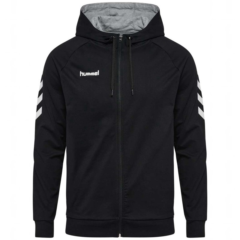 Hummel Go Cotton Zip Muške Majica s Kapuljačom Crne | 813803-772