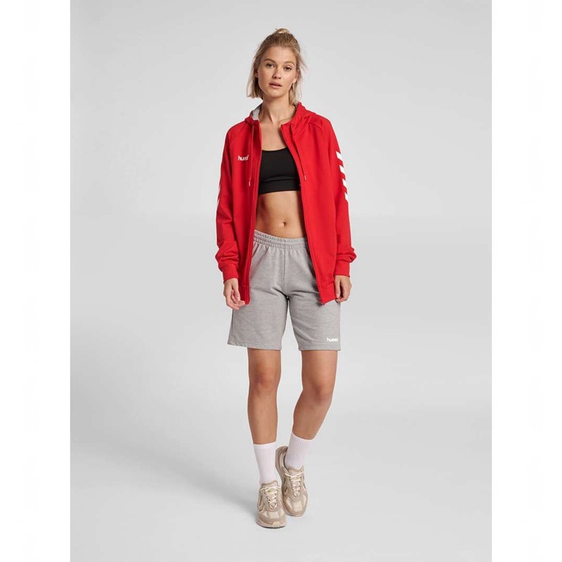 Hummel Go Cotton Zip Ženske Hlače Crvene | 885534-550