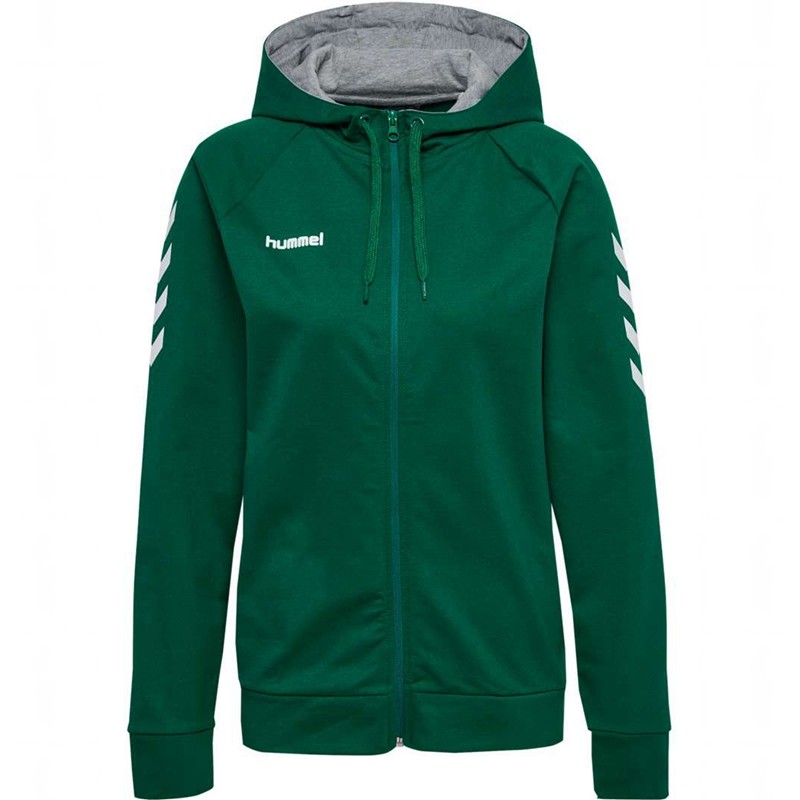 Hummel Go Cotton Zip Ženske Majica s Kapuljačom Zelene | 816908-583