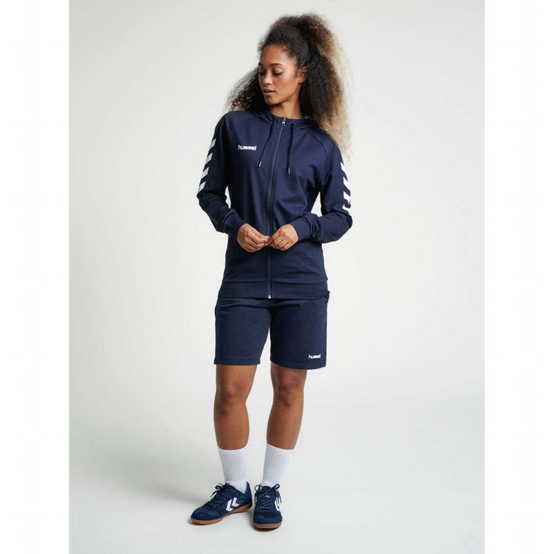 Hummel Go Cotton Zip Ženske Majica s Kapuljačom Tamnoplave | 137902-376