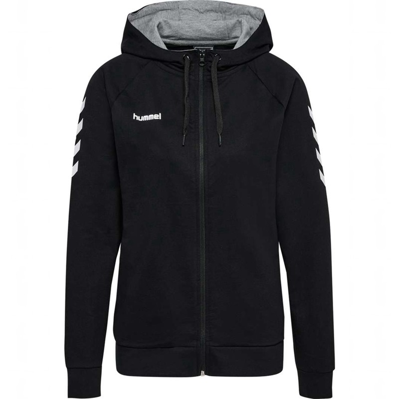 Hummel Go Cotton Zip Ženske Majica s Kapuljačom Crne | 317828-117