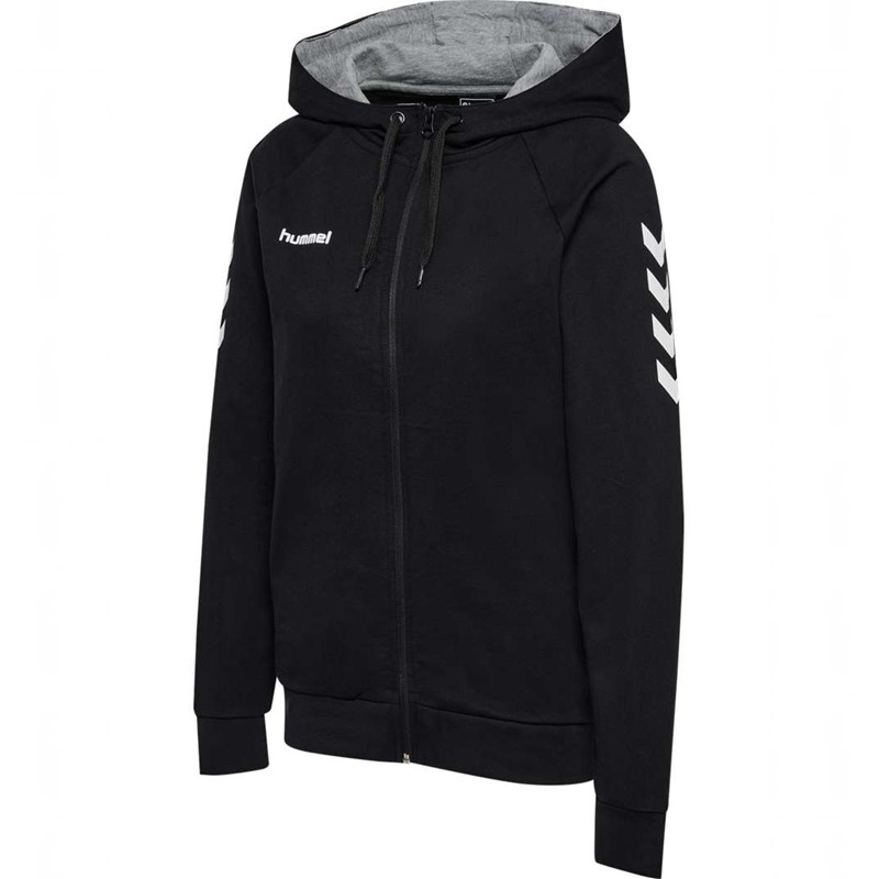 Hummel Go Cotton Zip Ženske Majica s Kapuljačom Crne | 317828-117