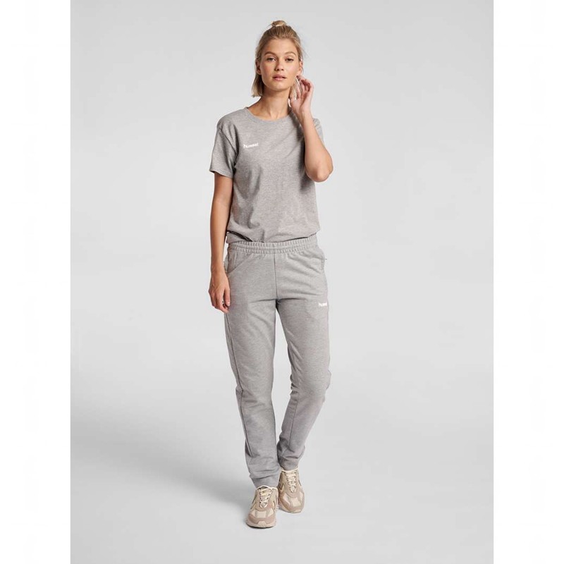 Hummel Go Cotton Ženske Hlače Sive | 521224-990