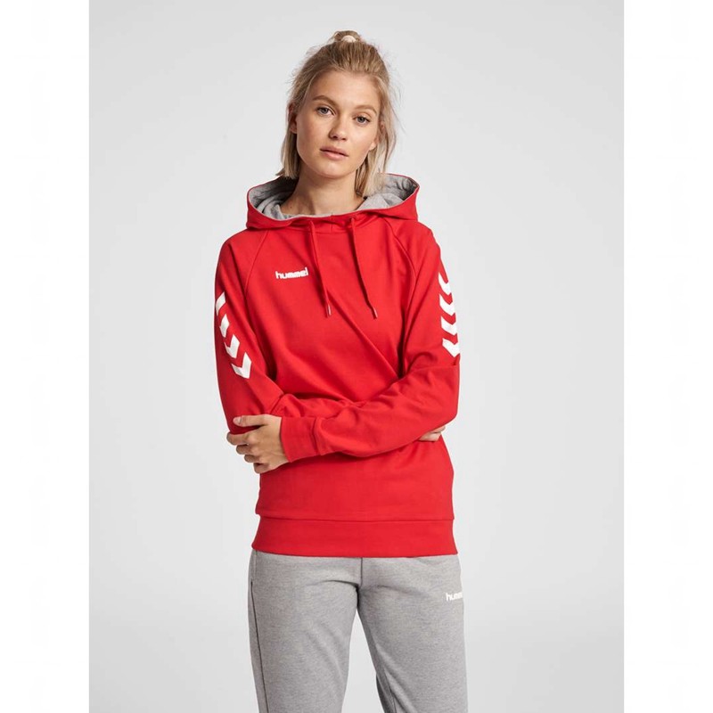 Hummel Go Cotton Ženske Majica s Kapuljačom Crvene | 897401-896